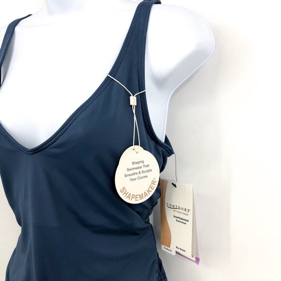 CONTOURS COCO REEF Keepsake Stellar One-Piece Swimsuit  US 14 38C Slate Ble NWT - Picture 4 of 12
